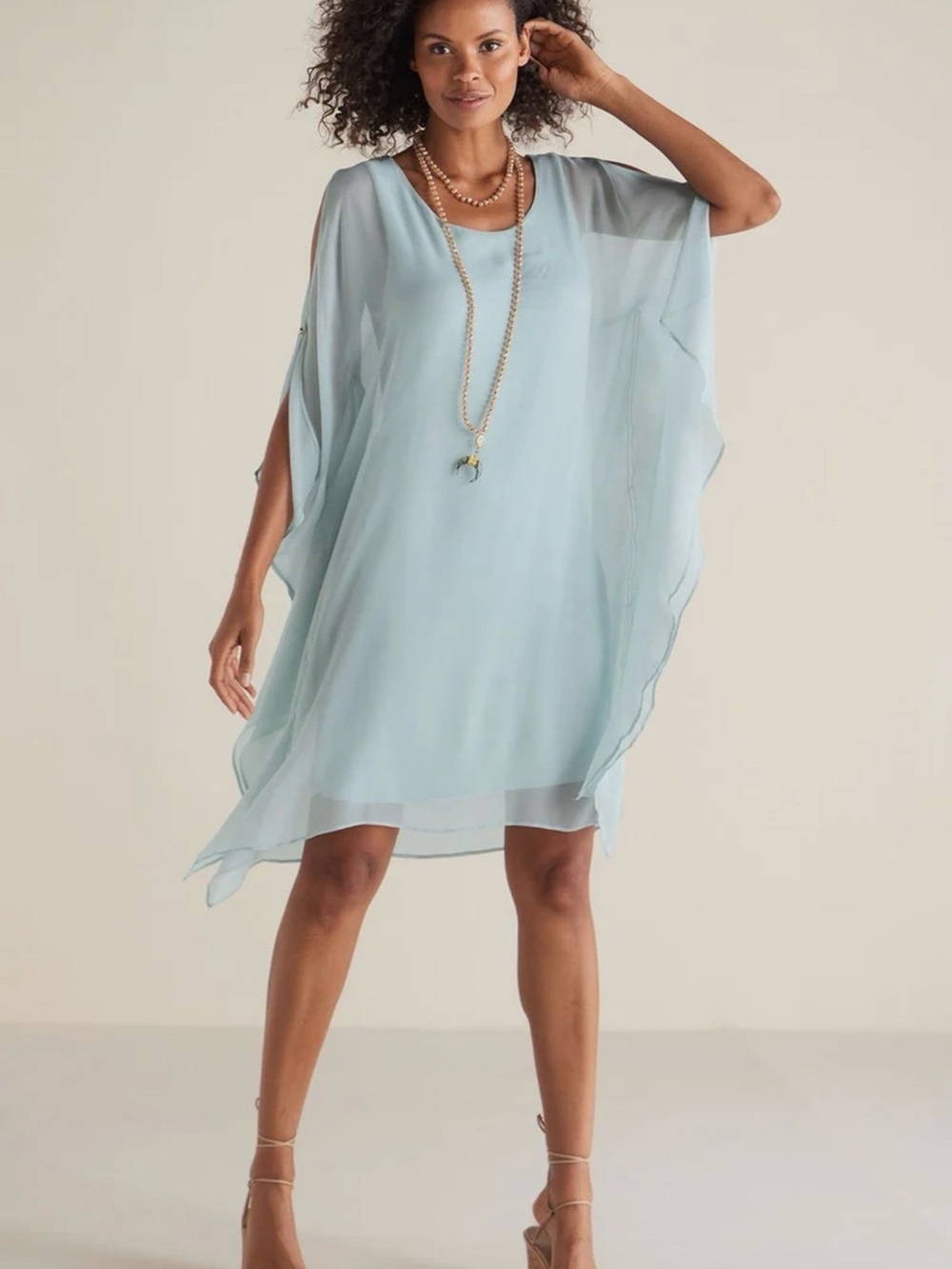 Icon Morlaix Silk Dress - Gray Mist - M